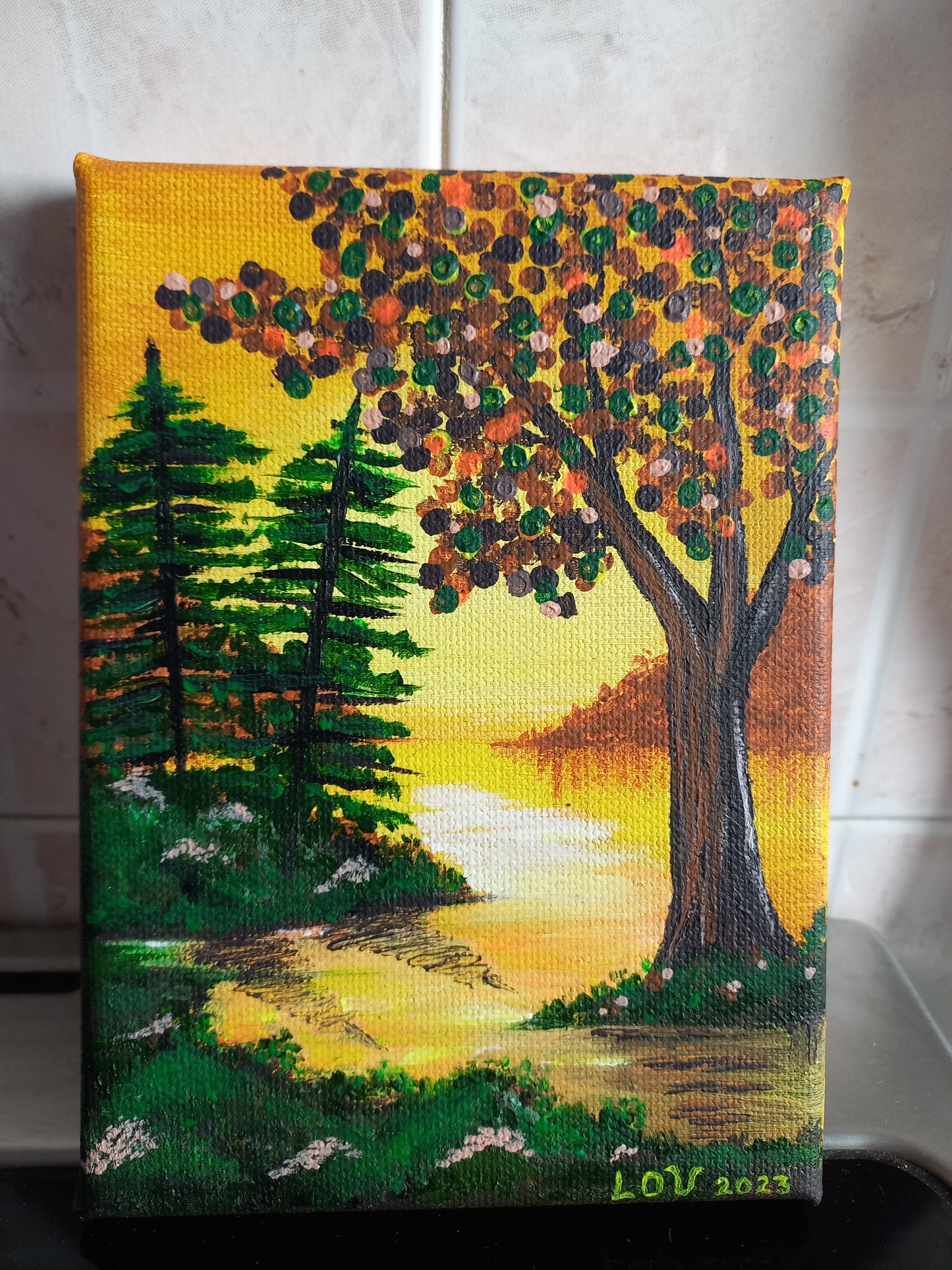 Πίνακας σε καμβά 13x18εκ. - FOREST SUNSET